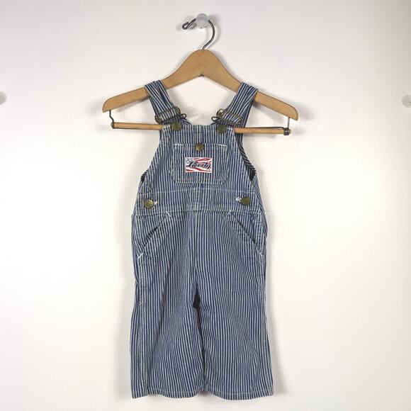Vintage Liberty Overalls Unisex Children's Size 12-18m Hickory Stripe - Picture 1 of 6
